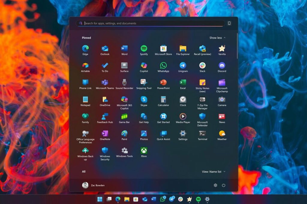 windows-11-new-start-menu-upgrade-3-1024x683-1 منوی استارت ویندوز ۱۱