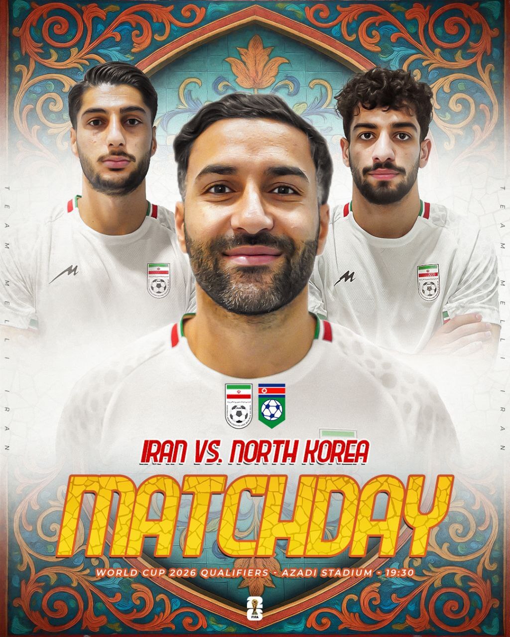عکس/ پوستر بازی ایران و کره شمالی در مرحله نهایی مقدماتی جام جهانی