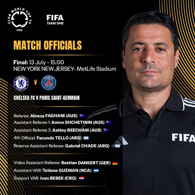 فغانی فینال جام جهانی باشگاهها را سوت میزند