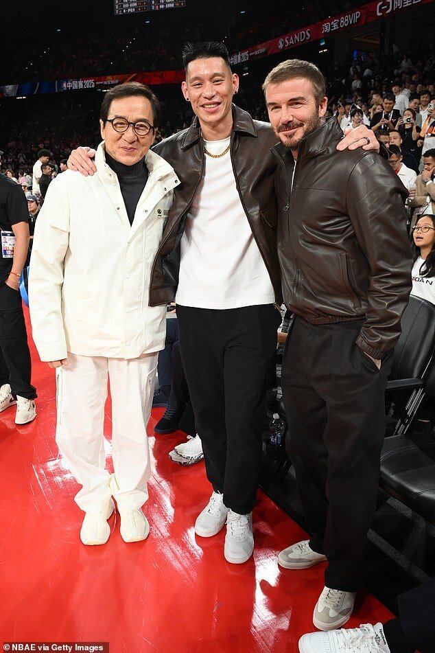 هفته شلوغ ؛ دیوید بکهام کنار جکی‌چان ایستاد + عکس