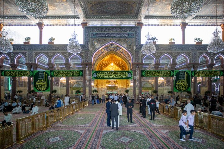 آذین بندی حرم امام علی و امام حسین(ع) در سالروز ولادت حضرت زینب(س)/عکس