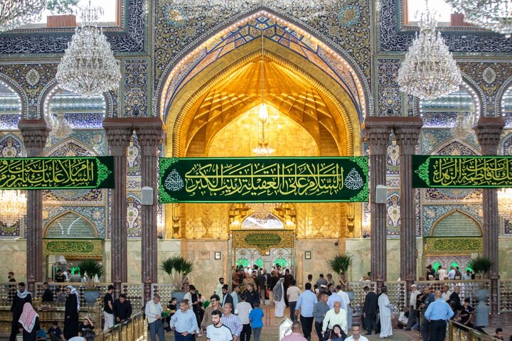 آذین بندی حرم امام علی و امام حسین(ع) در سالروز ولادت حضرت زینب(س)/عکس